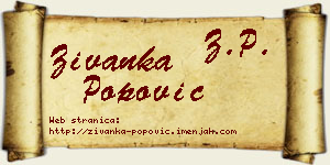 Živanka Popović vizit kartica